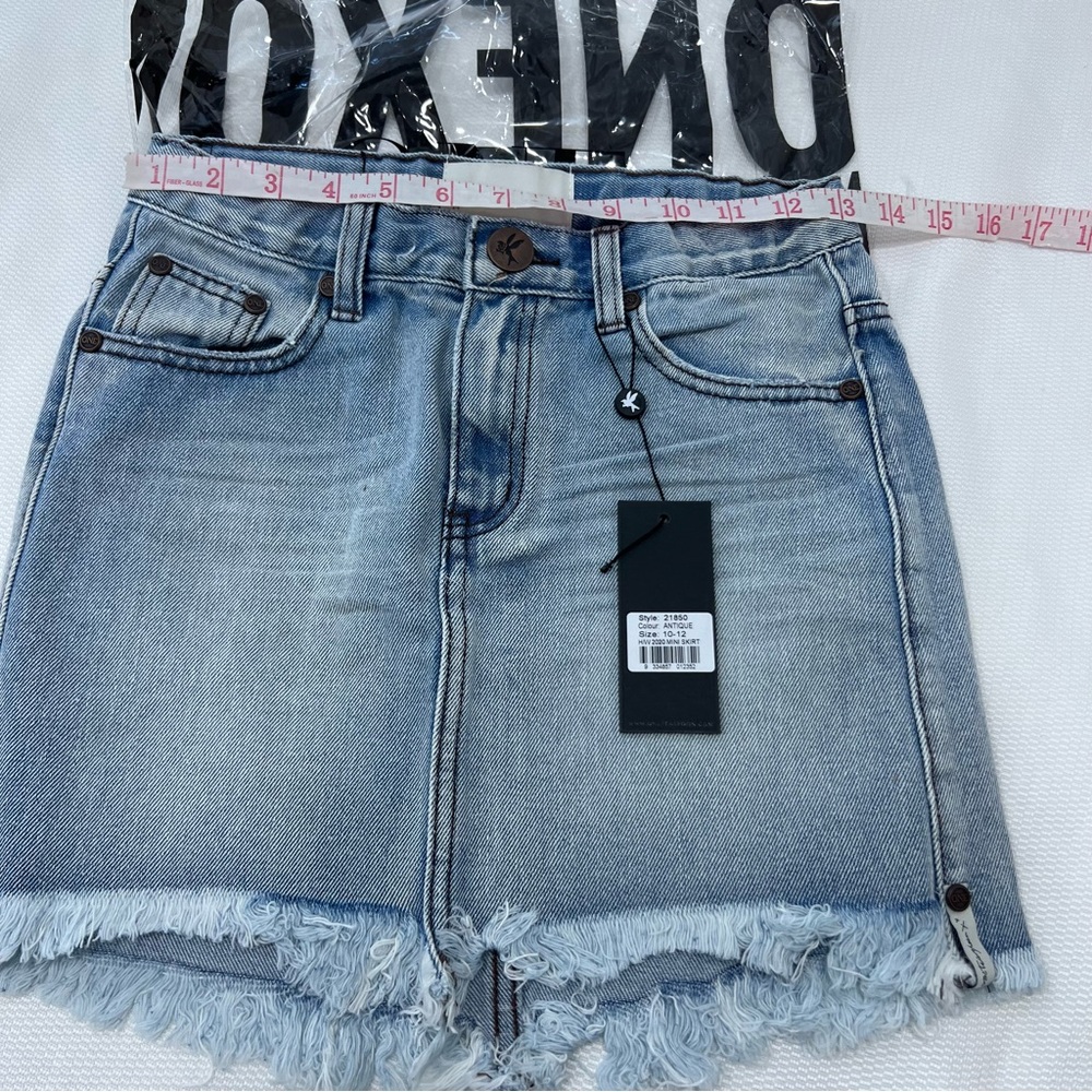 One Teaspoon Kids 2020 Jean Mini Skirt, size 10 - 12, NWT - Picture 6 of 6